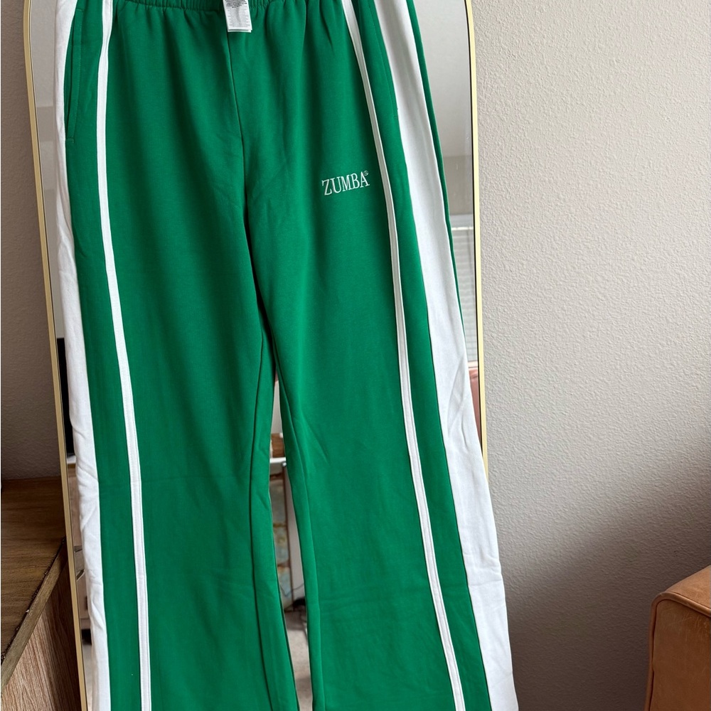 Zumba Fitness Kids Green and White Joggers